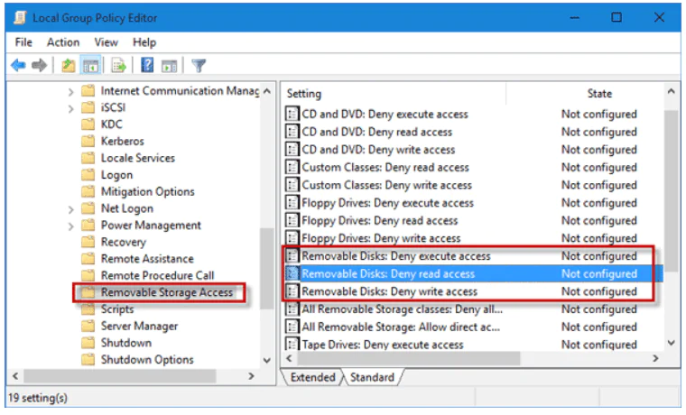 غیر فعال کردن پورت USB از طریق Group Policy Editor