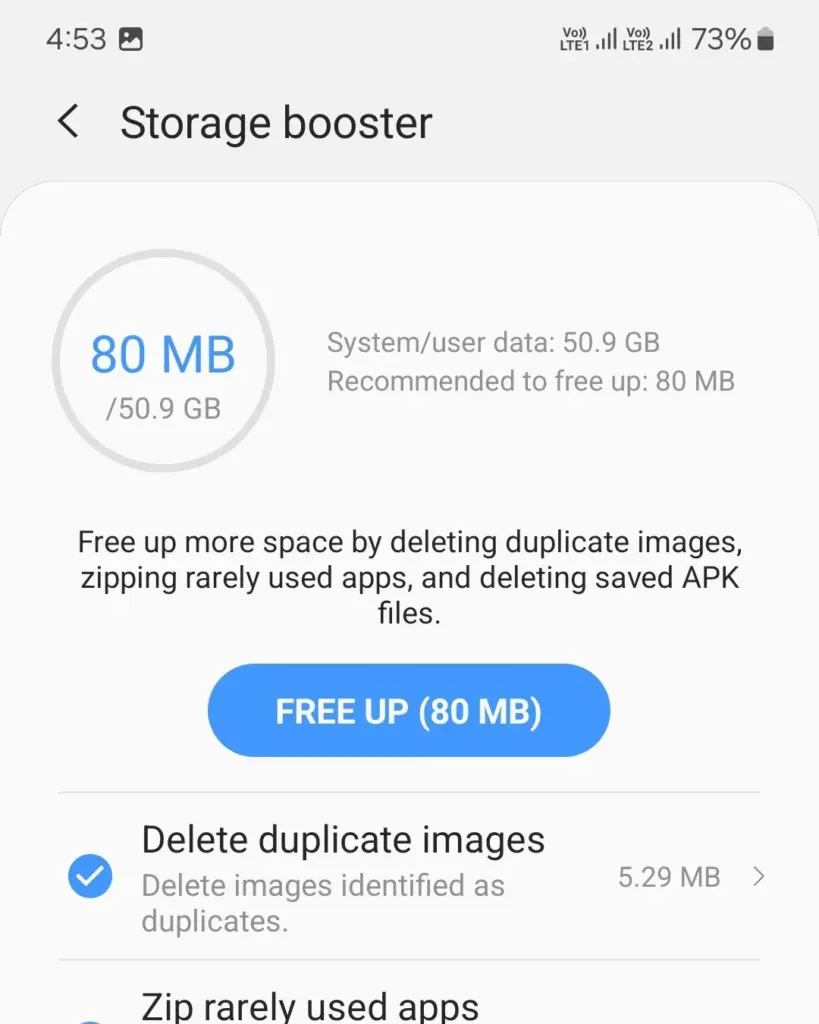 فعال‌سازی “Storage Booster” در One UI