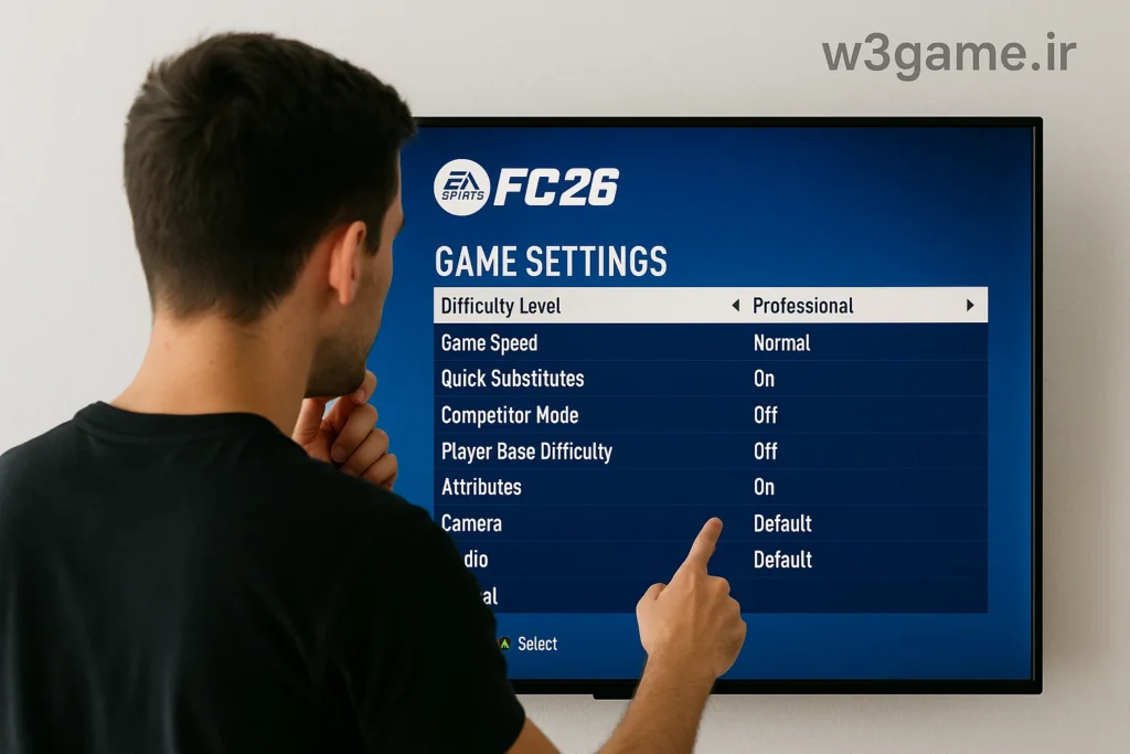 تنظیمات بازی fc 26