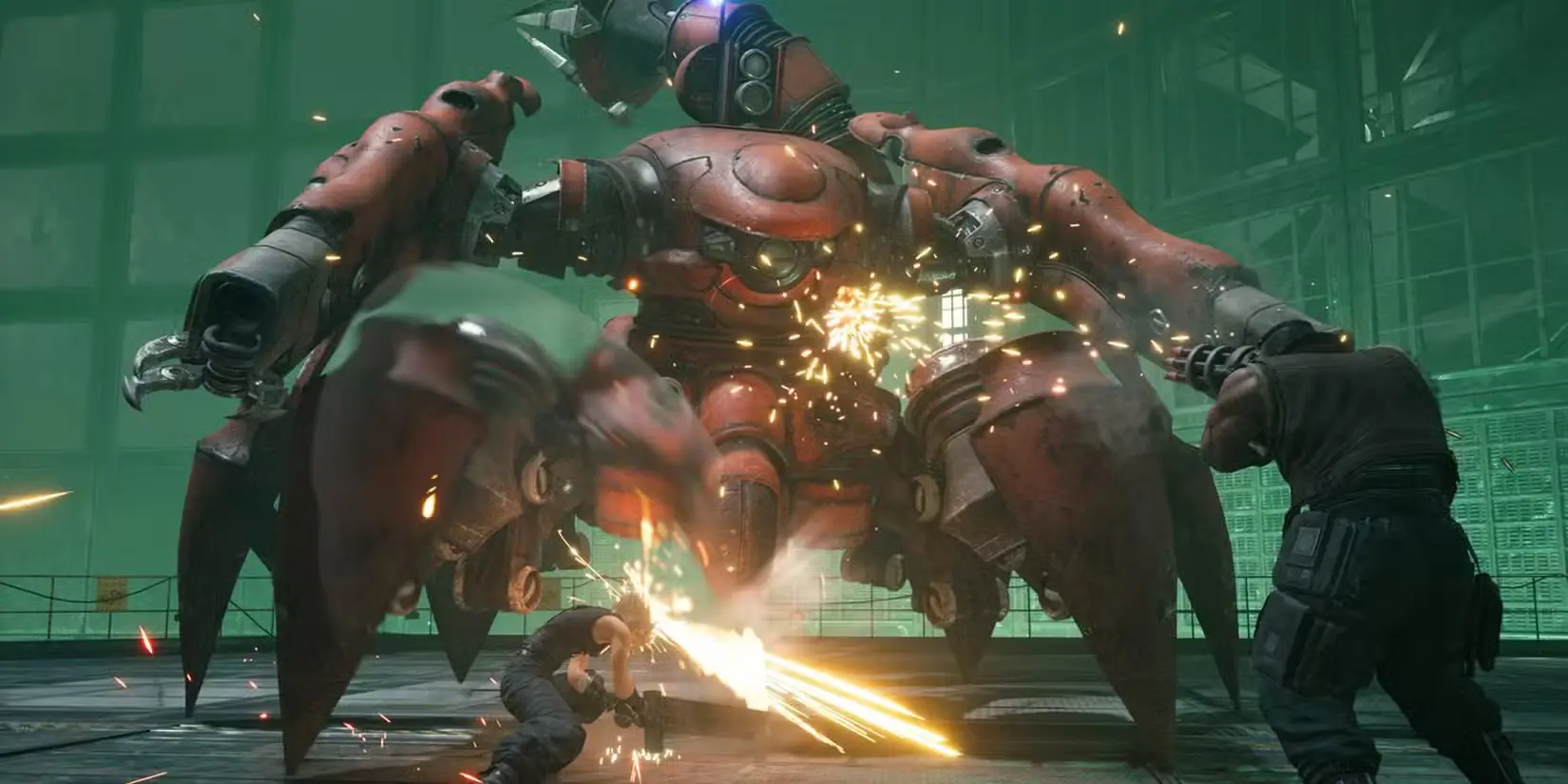 cloud-and-barret-fighting-the-scorpion-sentinel-final-fantasy-7-remake-intergrade