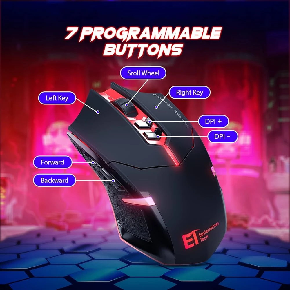 T-DAGGER Wireless Silent Gaming Mouse – گزینه اقتصادی با ظاهر گیمینگ