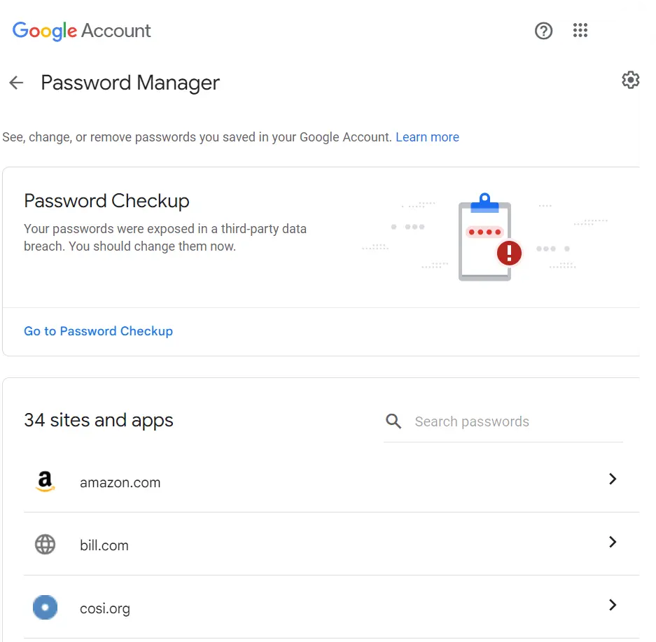 Google Password Manager (در کروم و تنظیمات گوشی)