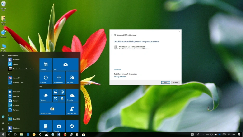 اجرای Windows USB Troubleshooter