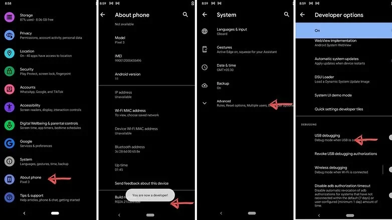 خاموش کردن USB Debugging