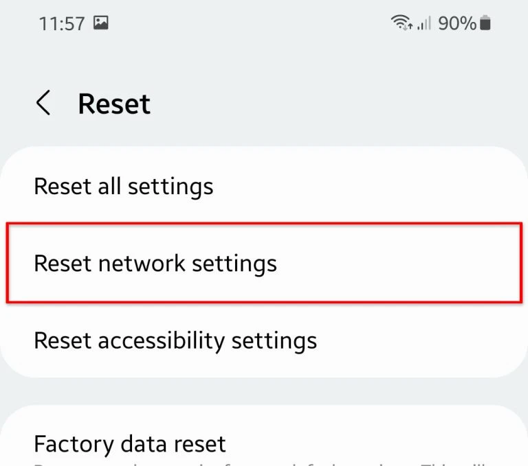 ریست تنظیمات شبکه (Network Settings Reset)