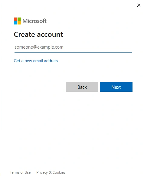 ایجاد اکانت در Microsoft account