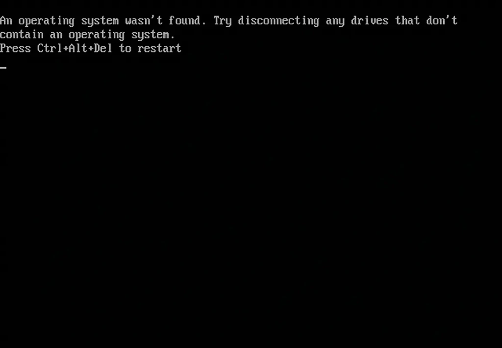 رفع ارور Operating System Not Found