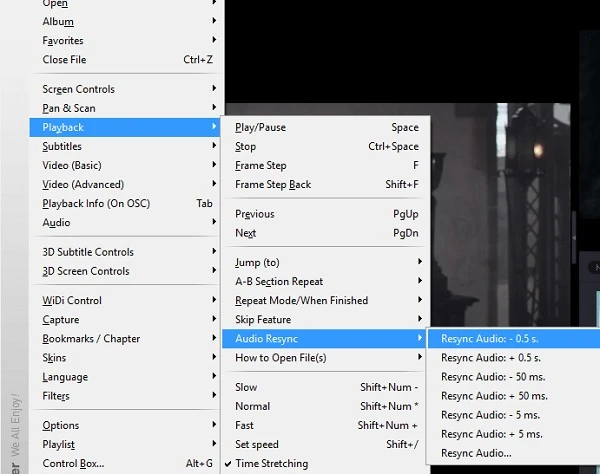 تنظیم صدا از داخل KMPlayer