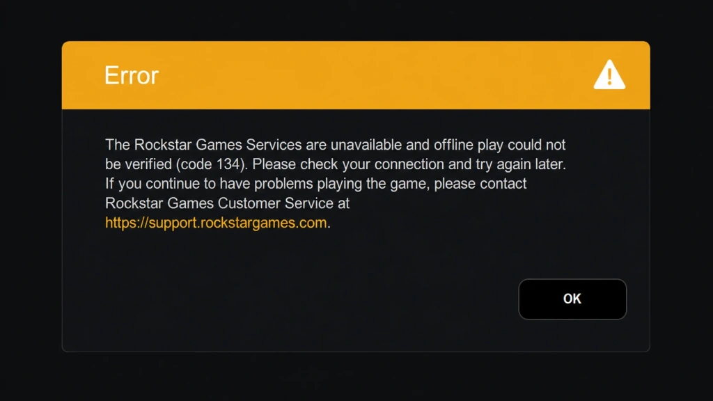 ارور GTA V Error Code 134 در ویندوز